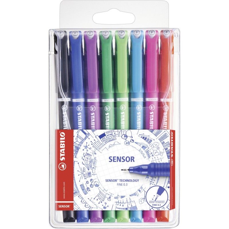 STABILO SENSOR fine penna tecnica Nero Blu Verde LillÃ  Rosa R