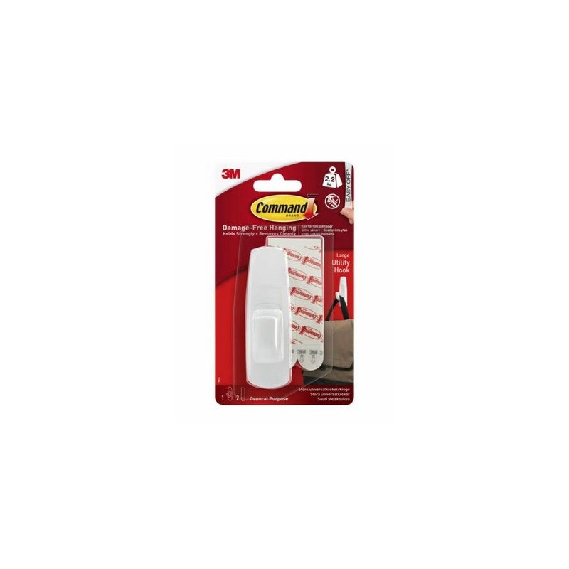 3M Command Adhesive Hook Large White 17003