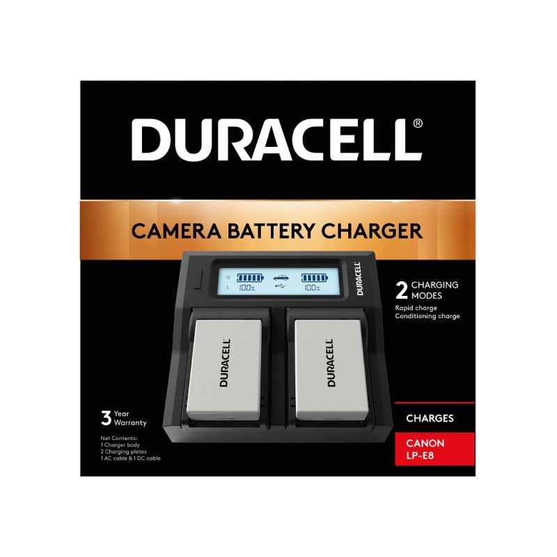 Duracell DRC6104 carica batterie Duracell LED Dual DSLR Battery Char