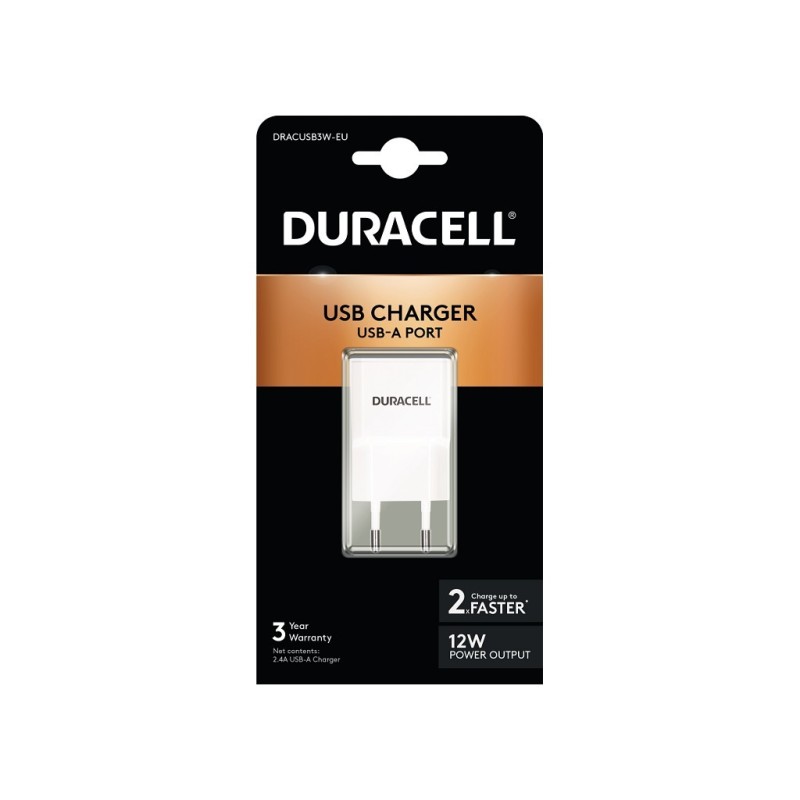 Duracell DRACUSB3W-EU Caricabatterie per dispositivi mobili Bianco In