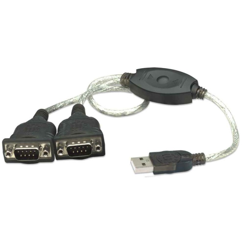 Manhattan 174947 cavo seriale Nero 0,45 m USB A DB9 (USB-A TO 2X SERI