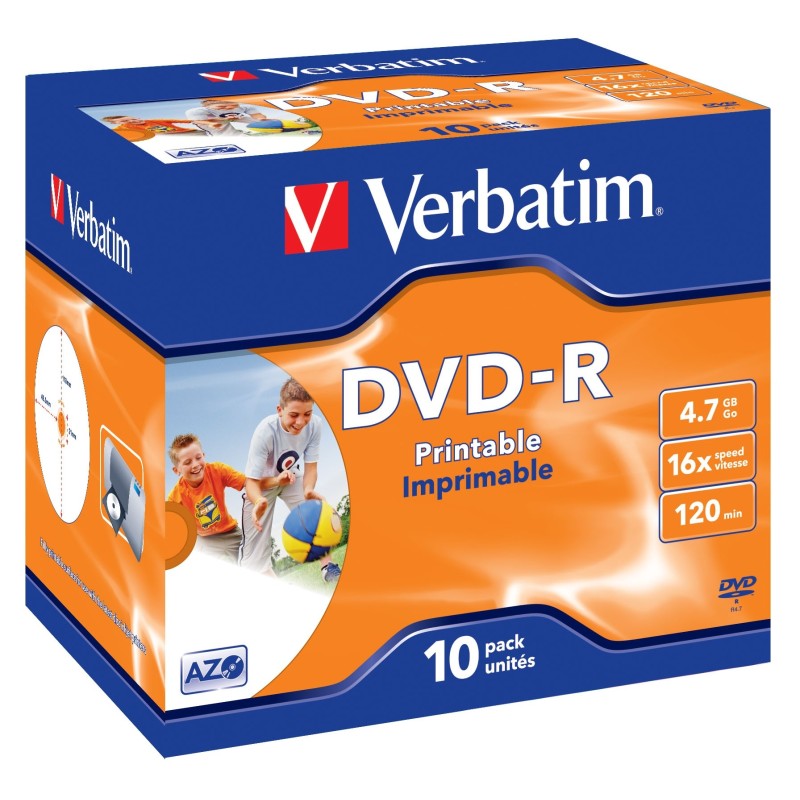 DVD-R 16X 4,7GB JC PRINTABLE CONF10