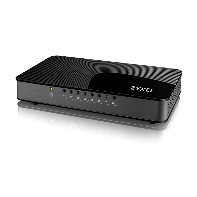 Zyxel GS-108S v2 Non gestito Gigabit Ethernet (10/100/1000) Nero