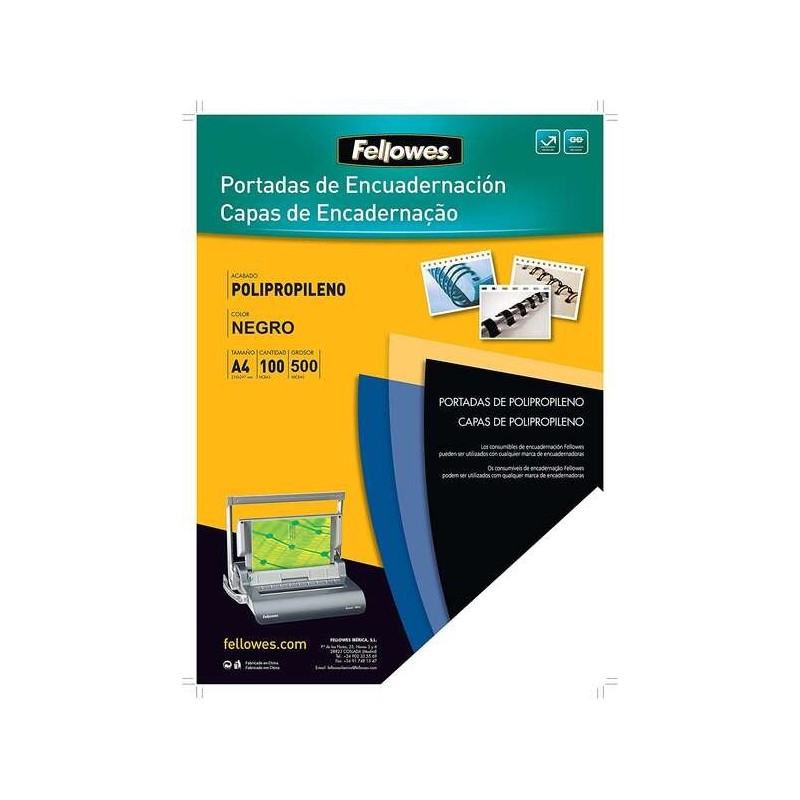 Pacchetto Fellowes da 100 contenitori in polipropilene A4 - 500 micro