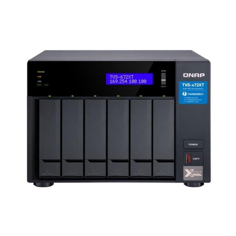 NAS assemblato QNAP Tower TVS-672XT-I3-8G 24TB (6x4TB) con HDD WD Ult