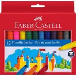 Faber-Castell Jumbo Confezione da 12 Pennarelli Punta Spessa - Inchio