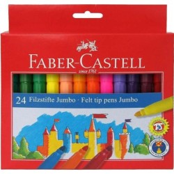 Faber-Castell Confezione Jumbo da 24 Pennarelli a Punta Spessa - Inch