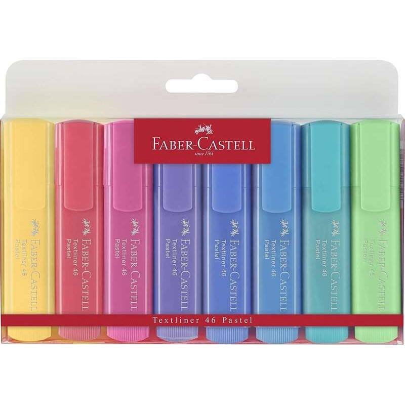 Faber-Castell Textliner 46 Pastel Confezione da 8 pennarelli fluoresc