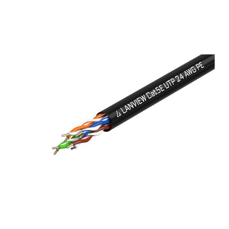 Cat5e U-UTP Network Cable - 4x2xAWG24 Black PE 305m - Warranty: 300M