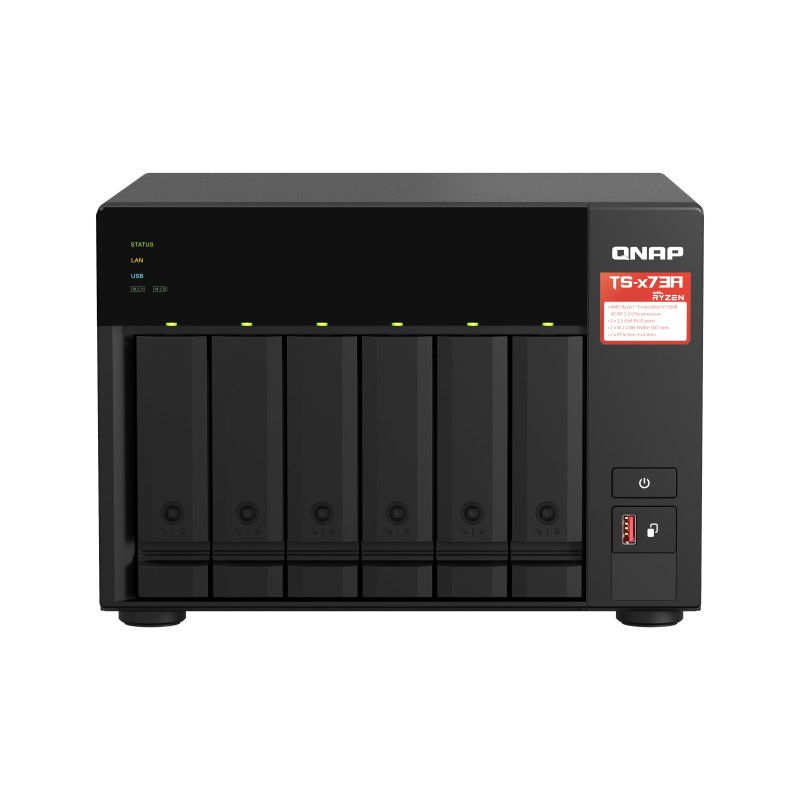 QNAP TS-673A NAS Tower Collegamento ethernet LAN Nero V1500B