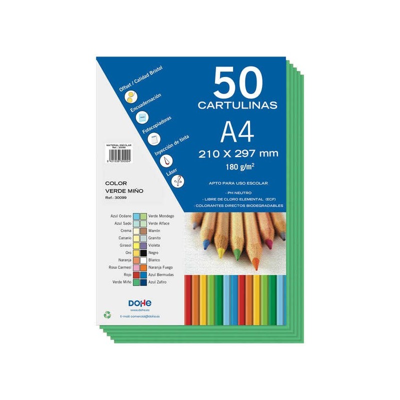 Cartoncino colorato Dohe 180 G/M2 - Formato A4 - PH neutro - Privo di