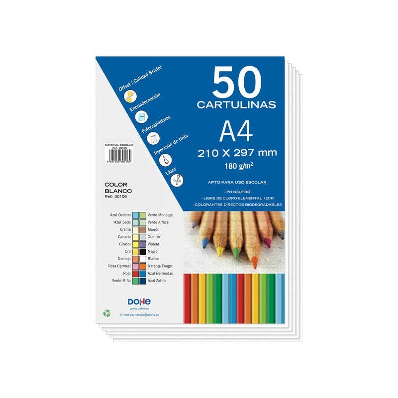 Cartoncino colorato Dohe 180 G/M2 - Formato A4 - PH neutro - Privo di