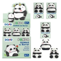 Dohe Espositore da 24 Gomme da Cancellare Panda - Realizzate in PVC -