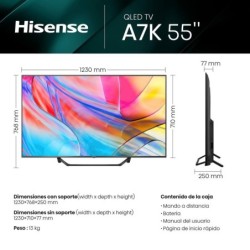 Hisense 55A7KQ TV 55&quot; QLED 4K STV 4xHDMi 2xUSB Wi