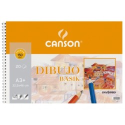 Blocco da disegno Canson Basik da 20 fogli A3 150gr - Misure 32,5x46 