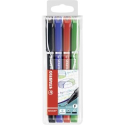 STABILO SENSOR fine penna tecnica Nero Blu Verde Rosso 4 pz STABI