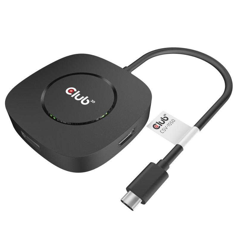 Hub di trasporto multi-stream Club 3D USB 32 tipo C DisplayPort 1