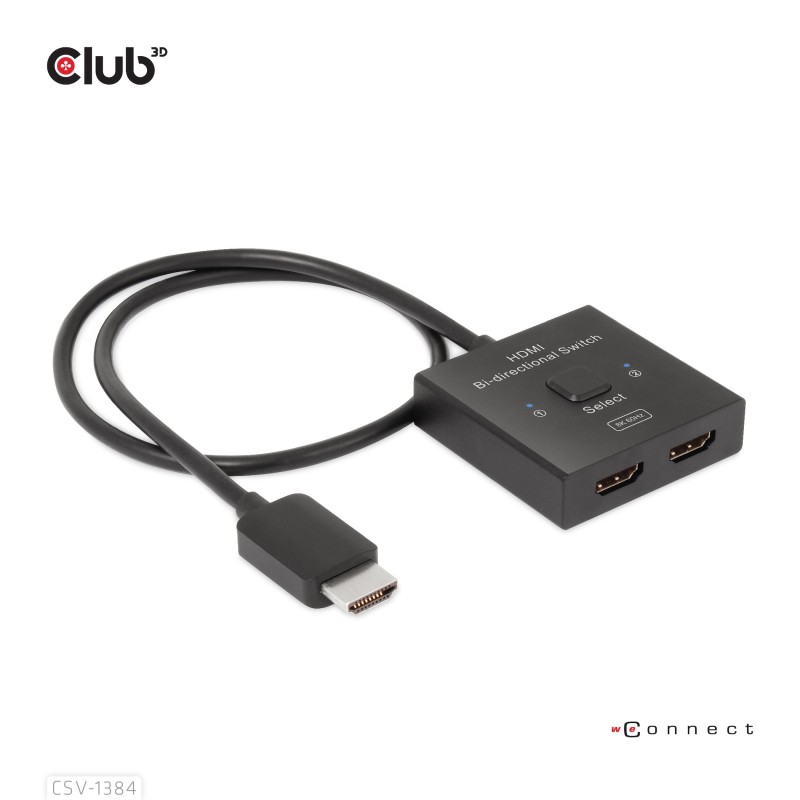 Video Splitter 2x HDMI 2in1 Bi-Directional 8K60Hz Club3D