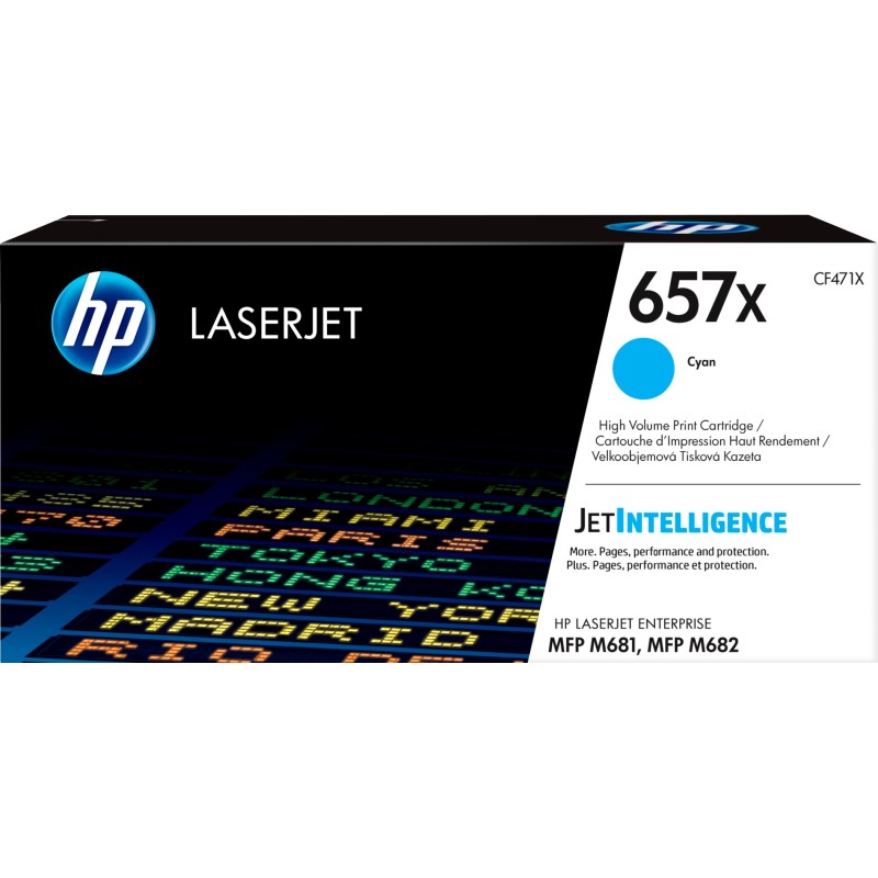 HP 657X LJ TONER CARTRIDGE CYAN HY