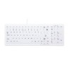 Hygiene Compact Keyboard with NumPad Sealed - Corded - QWERTY - White