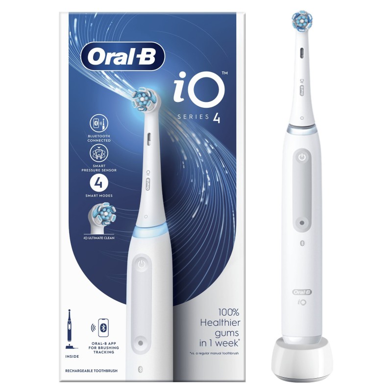 Braun Oral-B iO Series 4 Elektrische Zahnb&uuml;rste - Wei&szlig;