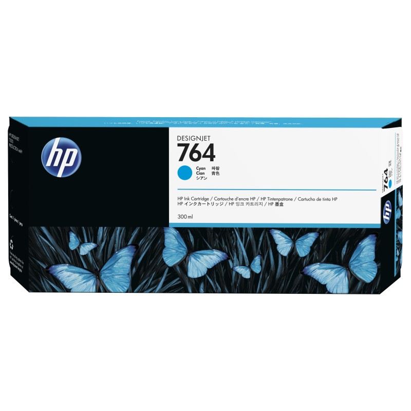 HP 764 300ML CYAN INK CARTRIDGE