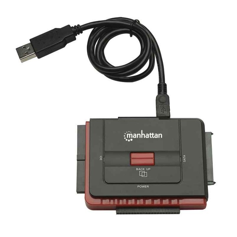 Manhattan USB-A to SATA/IDE Adapter Cable, 3-in-1 One-Touch Backup, 1