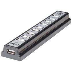 Manhattan USB-A Desktop Hub, 10x USB-A Ports, 480 Mbps (USB 2.0), Bus