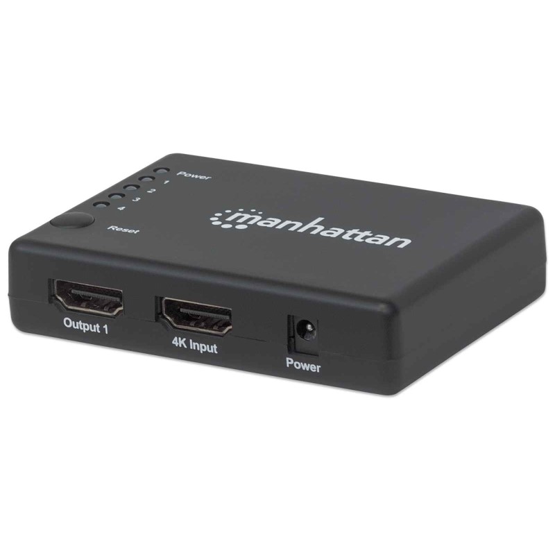 Manhattan 4K Compact 4-Port HDMI Splitter, 4K@30Hz, AC Powered, Boxed