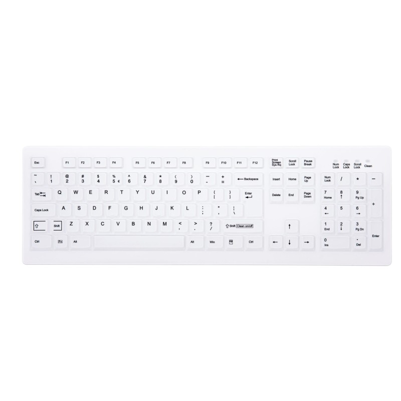 Wireless Hygiene Desktop Keyboard Sealed - Wireless - QWERTY - White