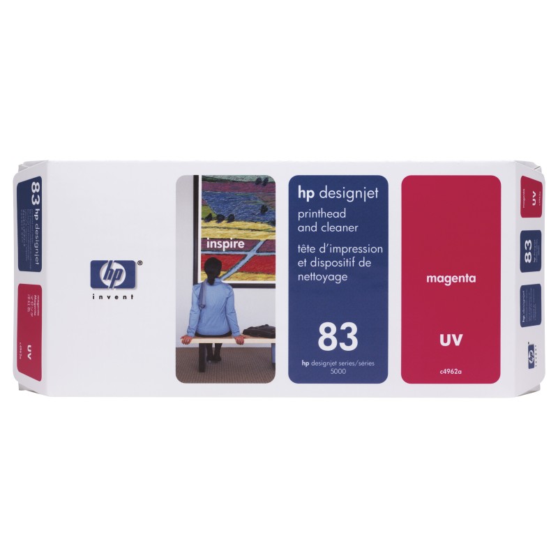 HP 83 Magenta DesignJet UV Printhead and Printhead Cleaner