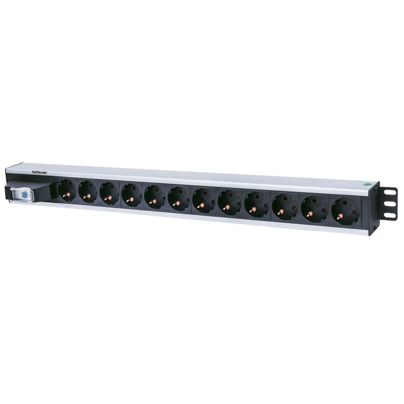 Intellinet Vertical Rackmount 12-Way Power Strip - German Type, With 