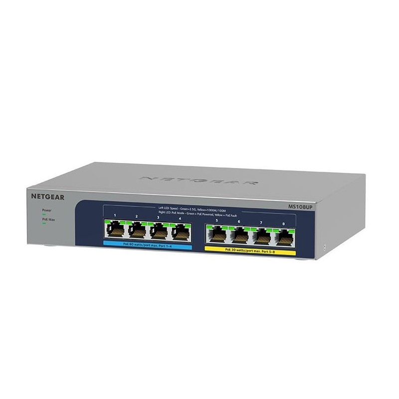 8-port Multi-Gigabit (2.5G) Ultra60 PoE++ Ethernet Unmanaged Switch