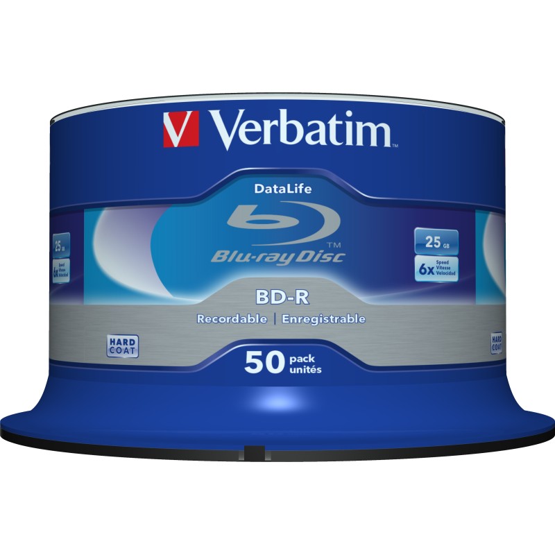 Verbatim BD-R Blu Ray Rohlinge Single Layer 25GB Datenspeicher (50er 