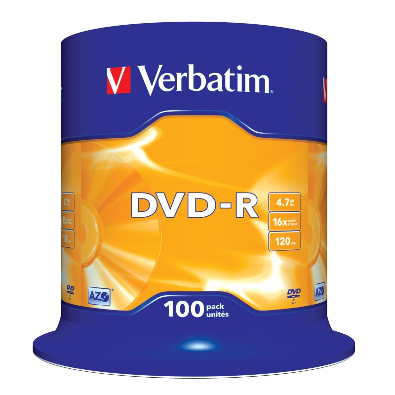 Verbatim DVD-R Rohlinge AZO 4.7GB Datenspeicher (100er Pack)