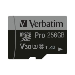 Verbatim microSDXC Speicherkarte 256 GB UHS-I Pro Class 10 + SD Adapt