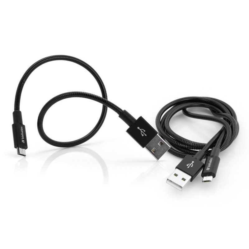 Verbatim Mikro-USB Sync- und Ladekabel 100 cm und 30 cm schwarz(2er P