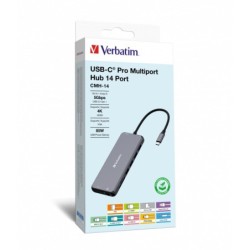 Verbatim USB-C-zu-Multiport-Hub mit 14 Anschl&uuml;ssen CMH-14