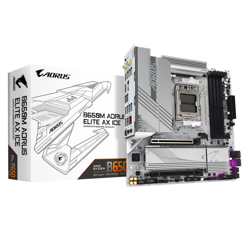 Gigabyte B650M AORUS ELITE AX ICE scheda madre AMD B650 Presa di corr