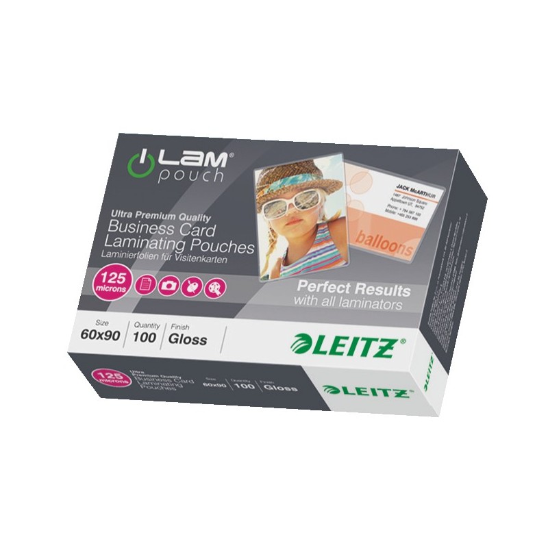 LEITZ Laminierfolien gl&Atilde;&curren;nzend 125 mikron 6,0 x 9,0cm 100 St.