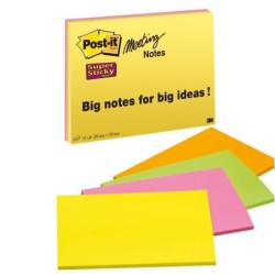 Post-it&Acirc;&reg; Haftnotizen Super Sticky Meeting Notes farbsortiert