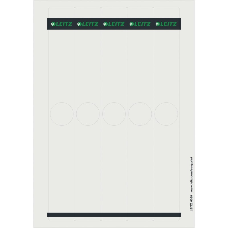 LEITZ R&Atilde;&frac14;ckenschilder R&Atilde;&frac14;ckensch. schmal A4 Skl 125St 5 cm Grau