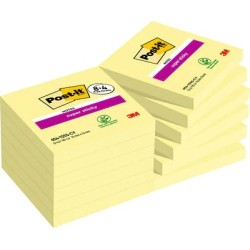 Post-it&Acirc;&reg; Haftnotizen 8+4 Super Sticky gelb 76x76 Gelb