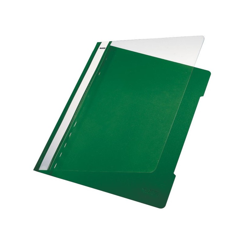 Cartellina ad aghi con clip Leitz in PVC A4 verde 41910055