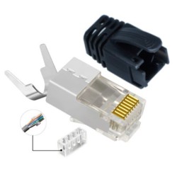 RJ45 STP plug Cat6A/Cat7 for - AWG22-24 Easy-Connect 25 sets - per b