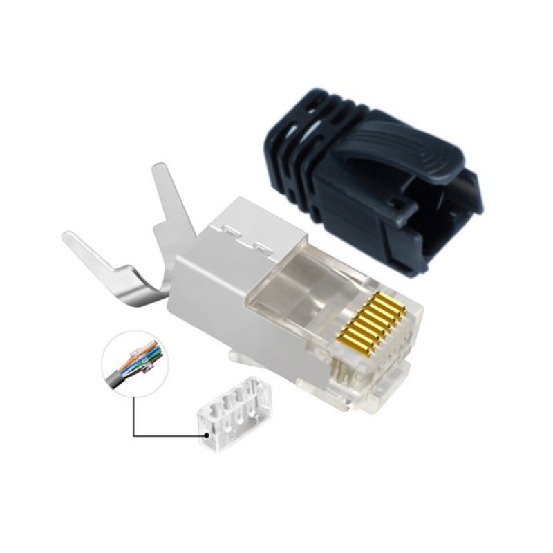 RJ45 STP plug Cat6A/Cat7 for - AWG22-24 Easy-Connect 25 sets - per b