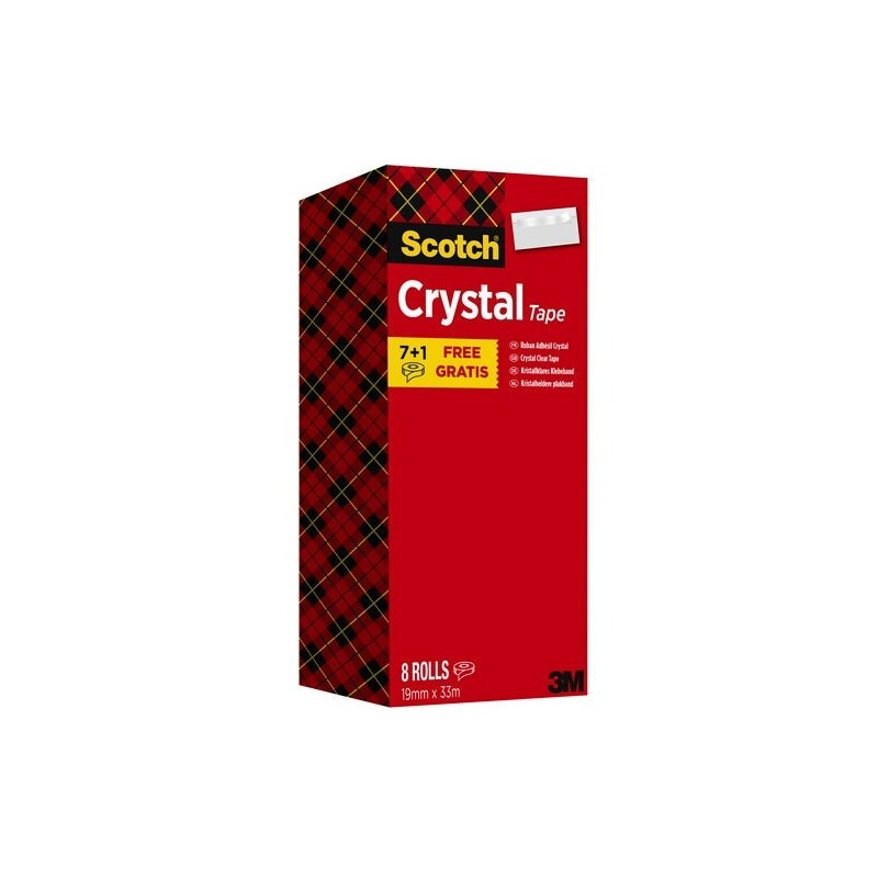 Nastro adesivo Scotch&reg; Crystal 600 supertrasparente 19 mm x 33 mt Va