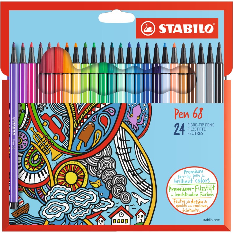 STABILO Filzstifte STABILO Pen 68,24e Pack Farbs 1.0 mm Mehrfarbig