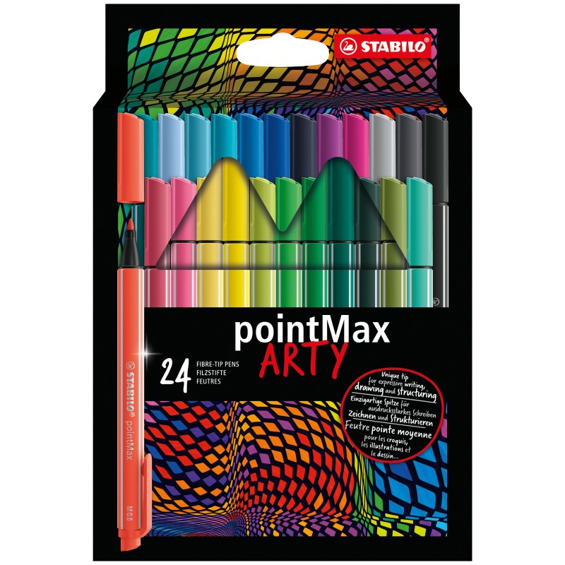 STABILO Filzstifte Fil pointMax 24er ARTY Etui 0.8 Mehrfarbig