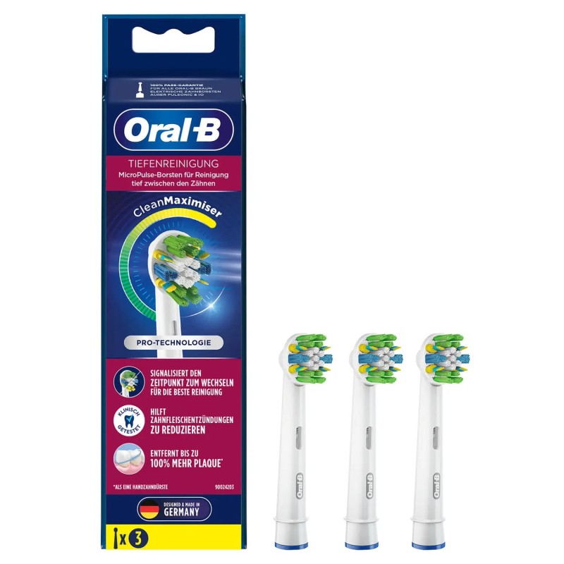 Oral-B Aufsteckb&uuml;rsten 3er Tiefenreinigung CleanMaximizer Wei&szlig; 4105